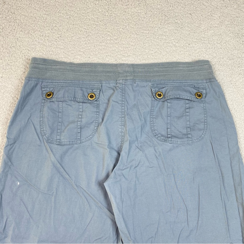 XCVI Wearables Women's Size XL Blue Cinch Hem Stretch Cotton Capri Pants * - Picture 6 of 9